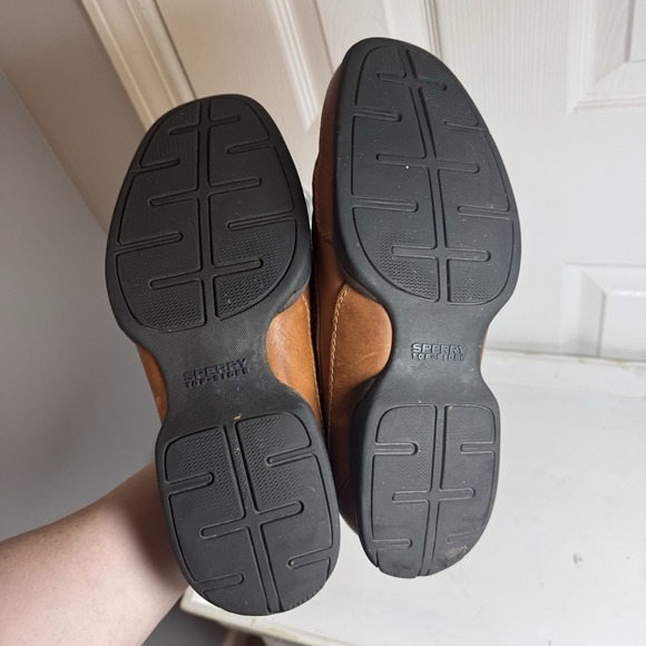 Sperry Topsider Boat Shoes Mens Size 9 Brown Leather 2 Eyelet Sport Sole Loafers - Picture 9 of 10